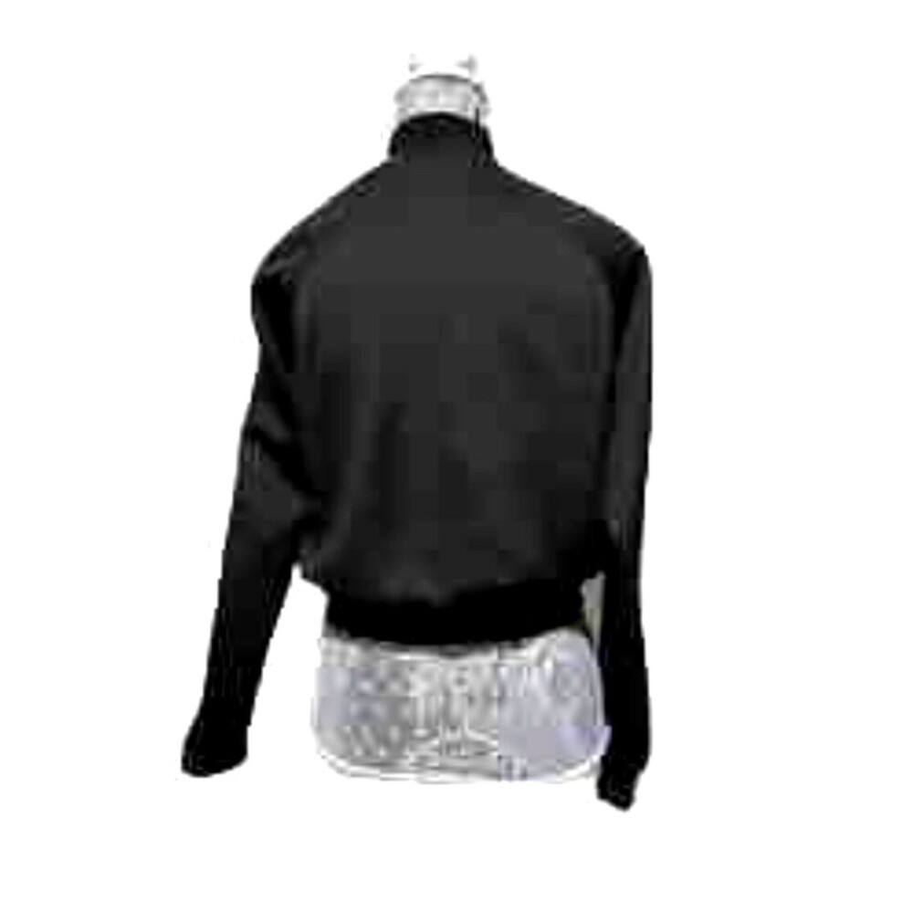Fashion Nova Black Track Jacket M Striped Sleeve Cropped Zip Up Womens Athletic - Picture 9 of 13